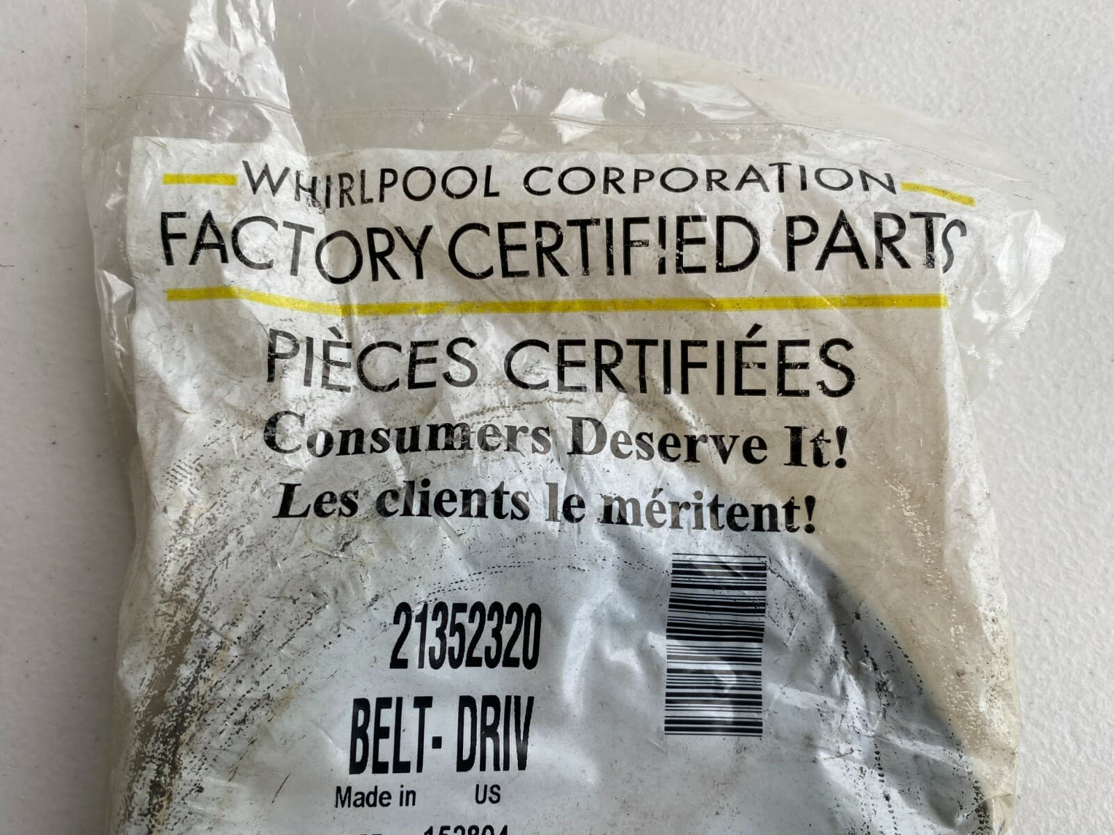 NEW Genuine OEM Whirlpool Washer Drive Belt 21352320 — thumbnail 4