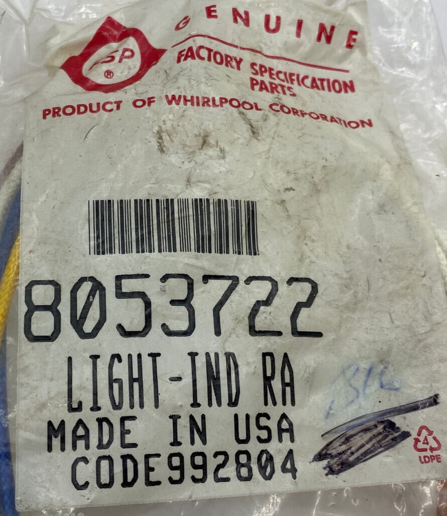 New Genuine OEM Whirlpool Range Hot Surface Indicator Light 8053722 — thumbnail 2