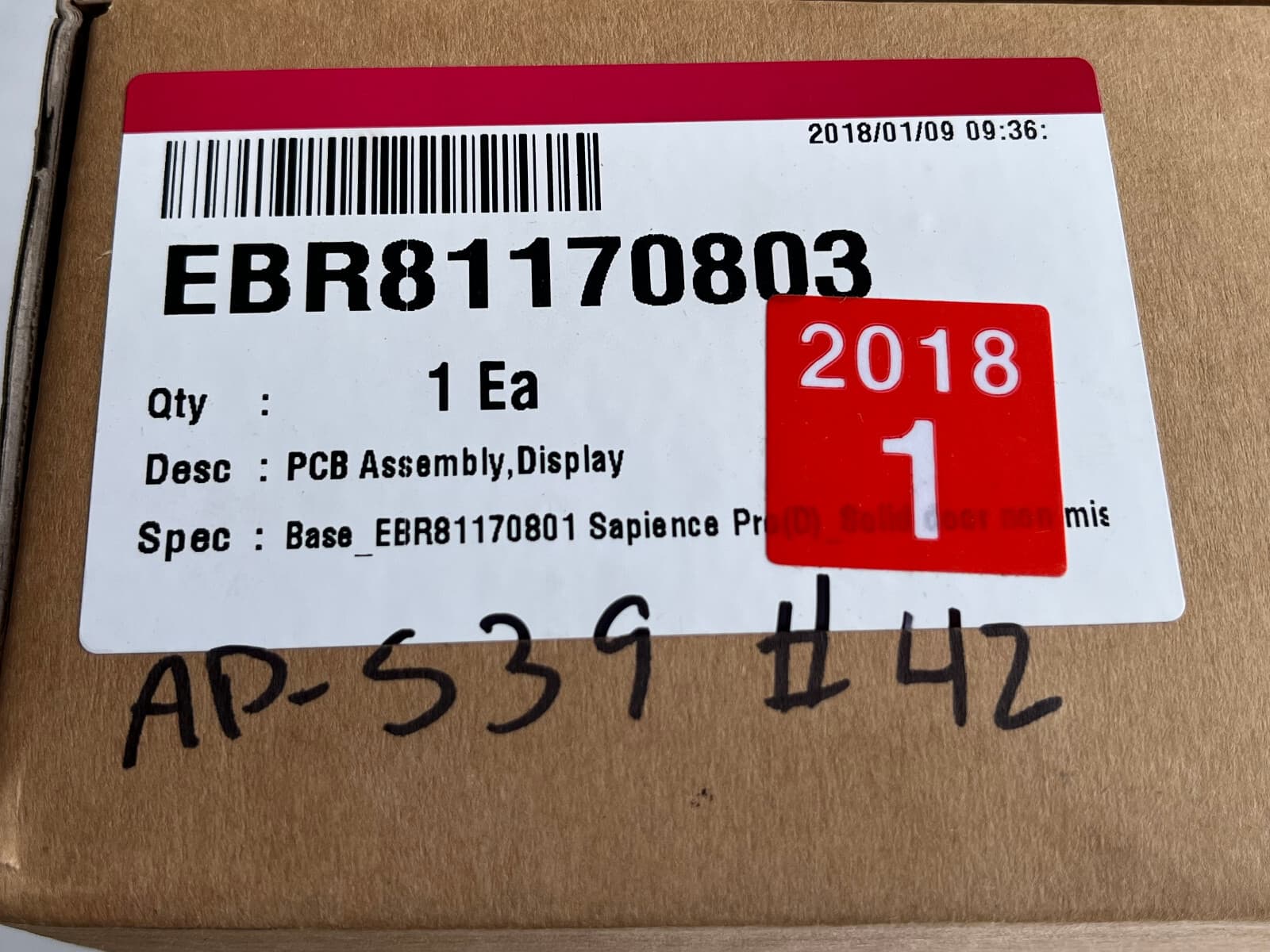 New Genuine LG Washer Display Board Assembly EBR81170803 — thumbnail 3