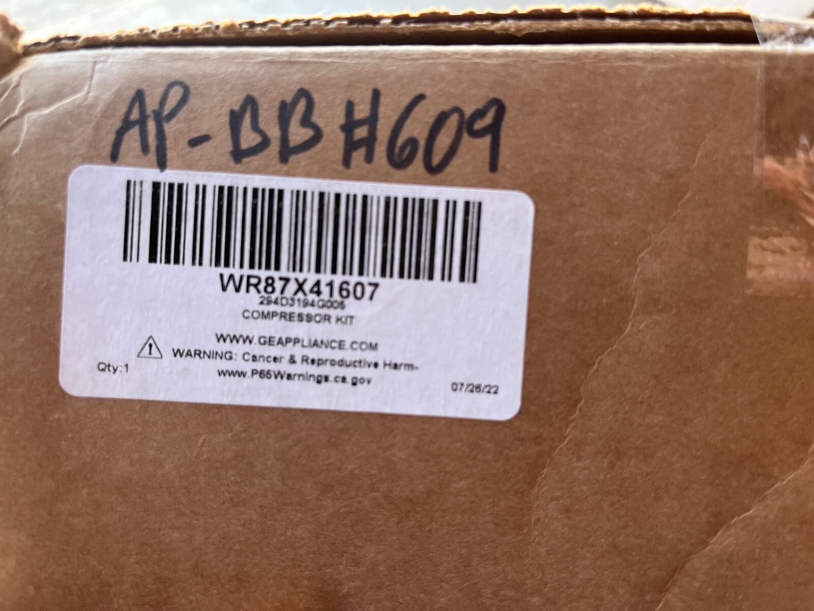 WR87X41607  OEM GE Refrigerator  Compressor Meizhi Kit  EZ80H1Y-U New Genuine — thumbnail 13