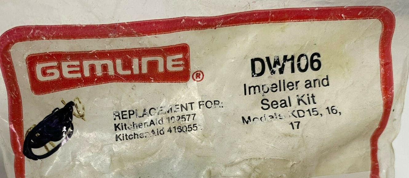 Gemline Dishwasher Drain Impeller and Motor Shaft Seal Kit  4160551 — thumbnail 4