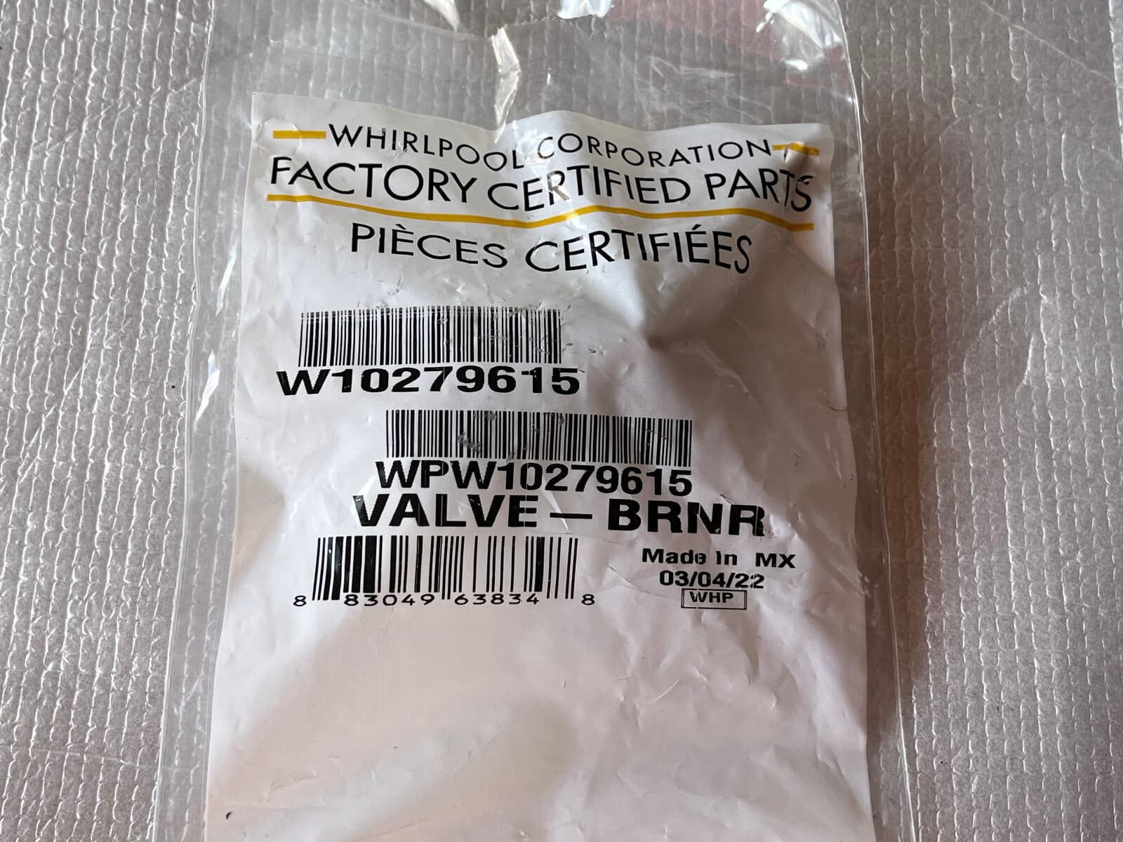 New Genuine Whirlpool  Range Surface Burner Valve WPW10279615 — thumbnail 2