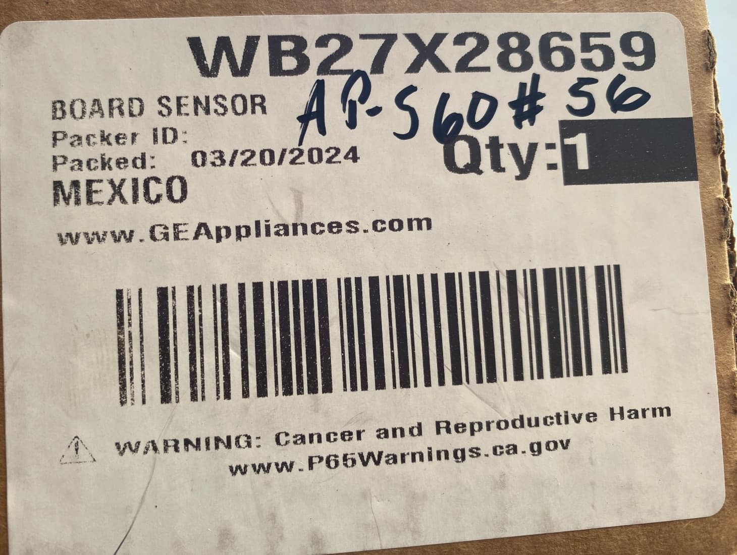 WB27X28659 OEM GE Range Board Sensor New Genuine — thumbnail 3