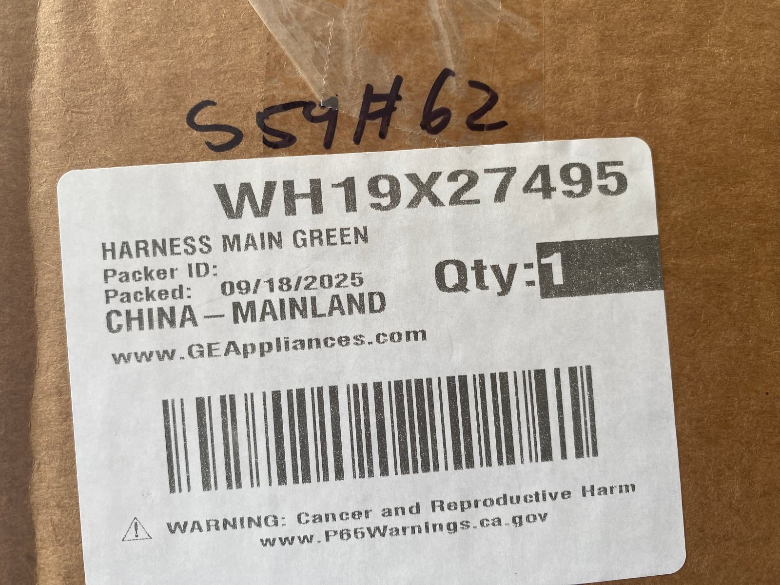 WH19X27495 OEM GE  Washer Main Wiring Harness New Genuine — thumbnail 3