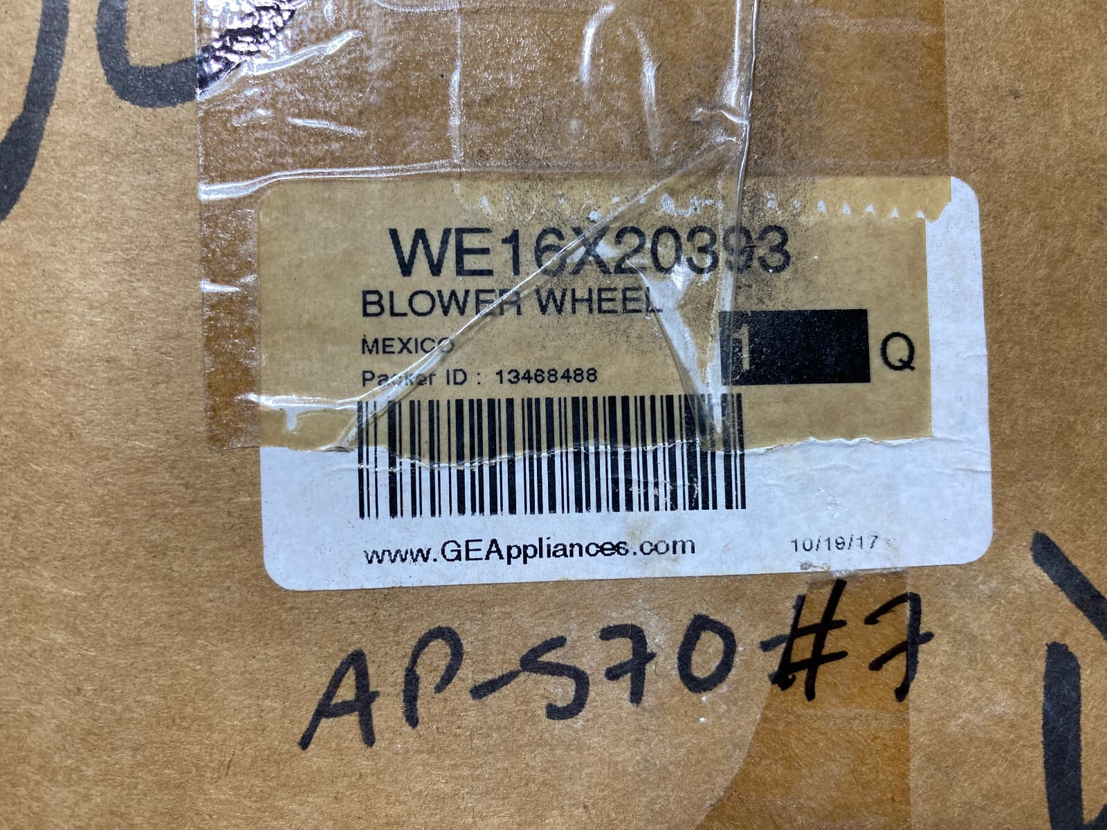 New Genuine OEM GE Dryer Blower Wheel WE16X20393 — thumbnail 3
