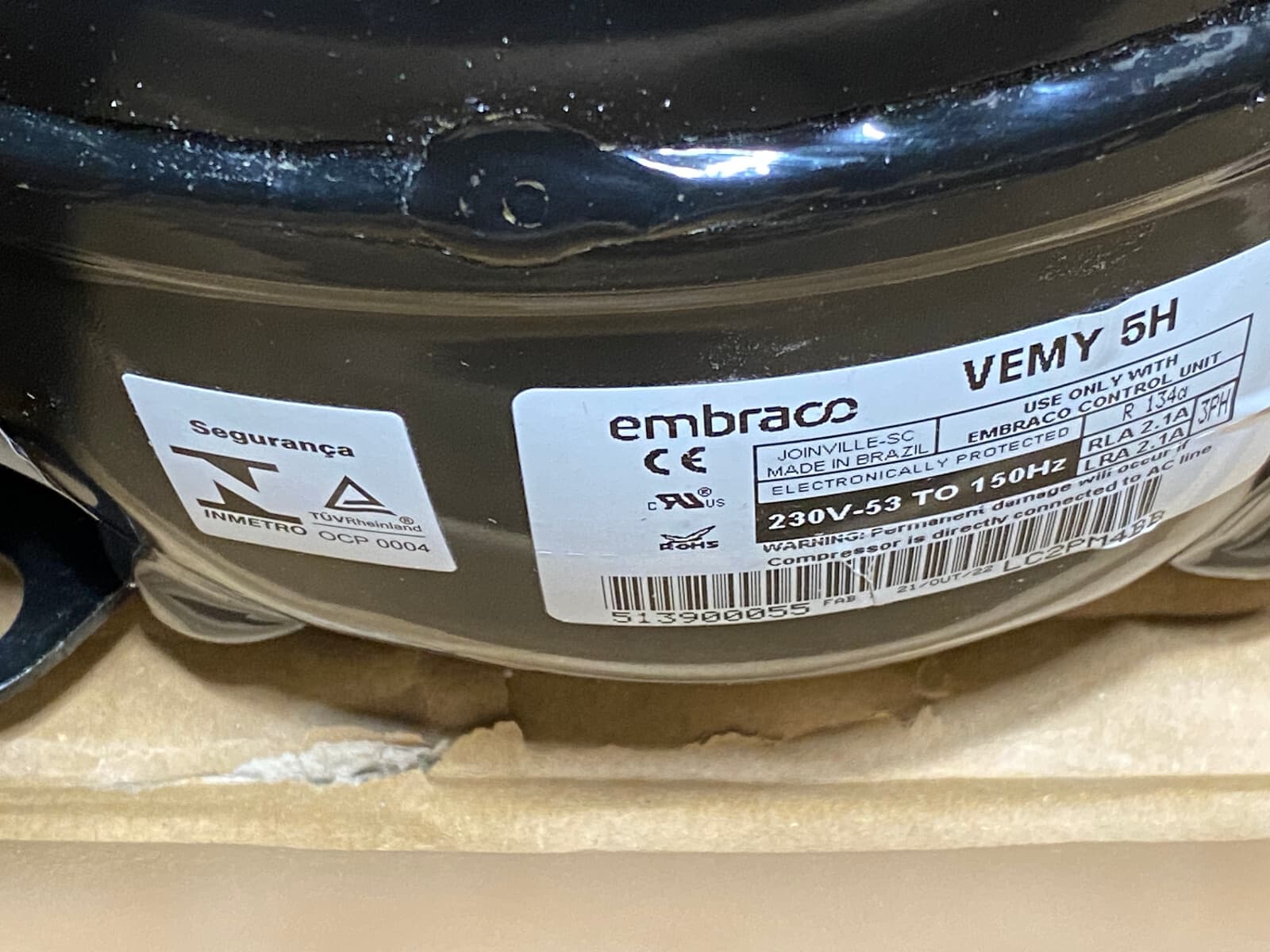 12108960 12 108 960 OEM Miele Refrigerator Compressor Kit VEMY 5H  New Genuine — thumbnail 2