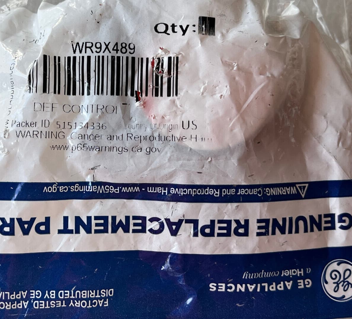 New Genuine OEM GE Defrost Timer WR9X489 — thumbnail 2