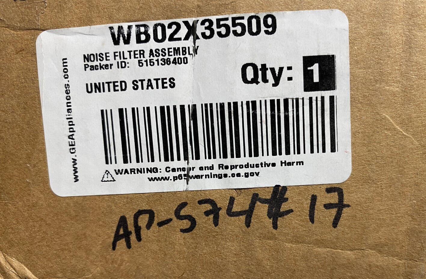 Genuine OEM GE Microwave Noise Filter Board WB02X35509 — thumbnail 4
