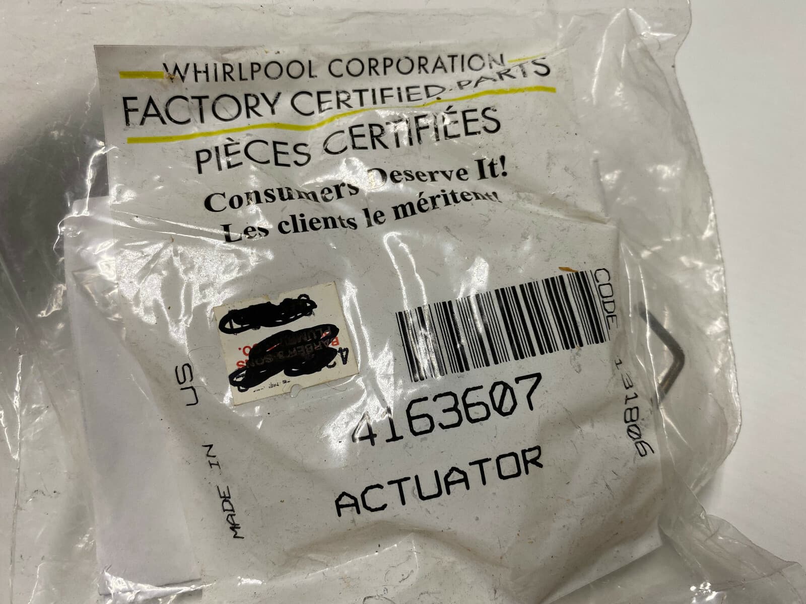 Genuine OEM Whirlpool Dishwasher Actuator 4163607 — thumbnail 7