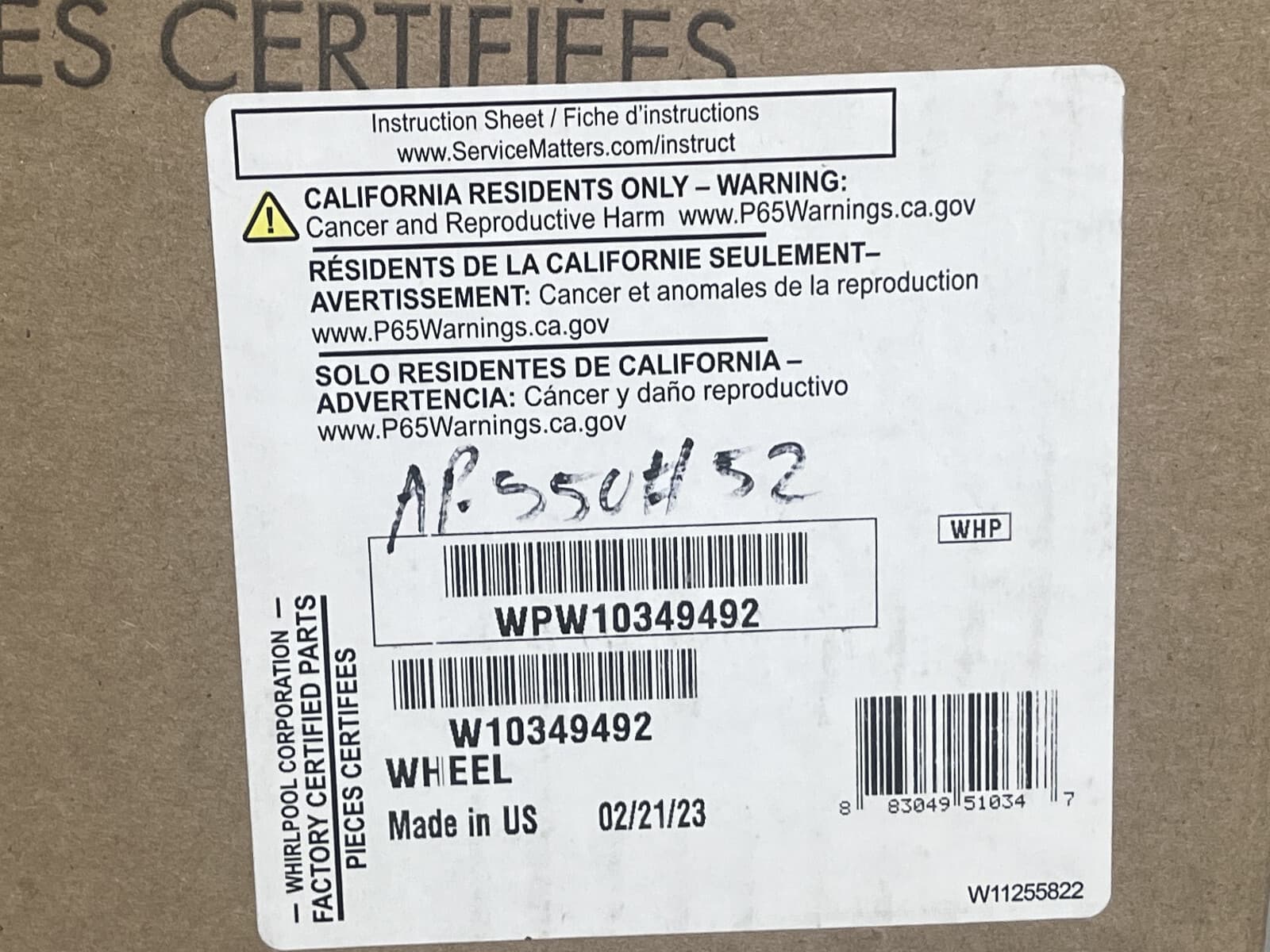 New Genuine OEM Whirlpool Dryer Blower Wheel WPW10349492 W10349492 — thumbnail 3
