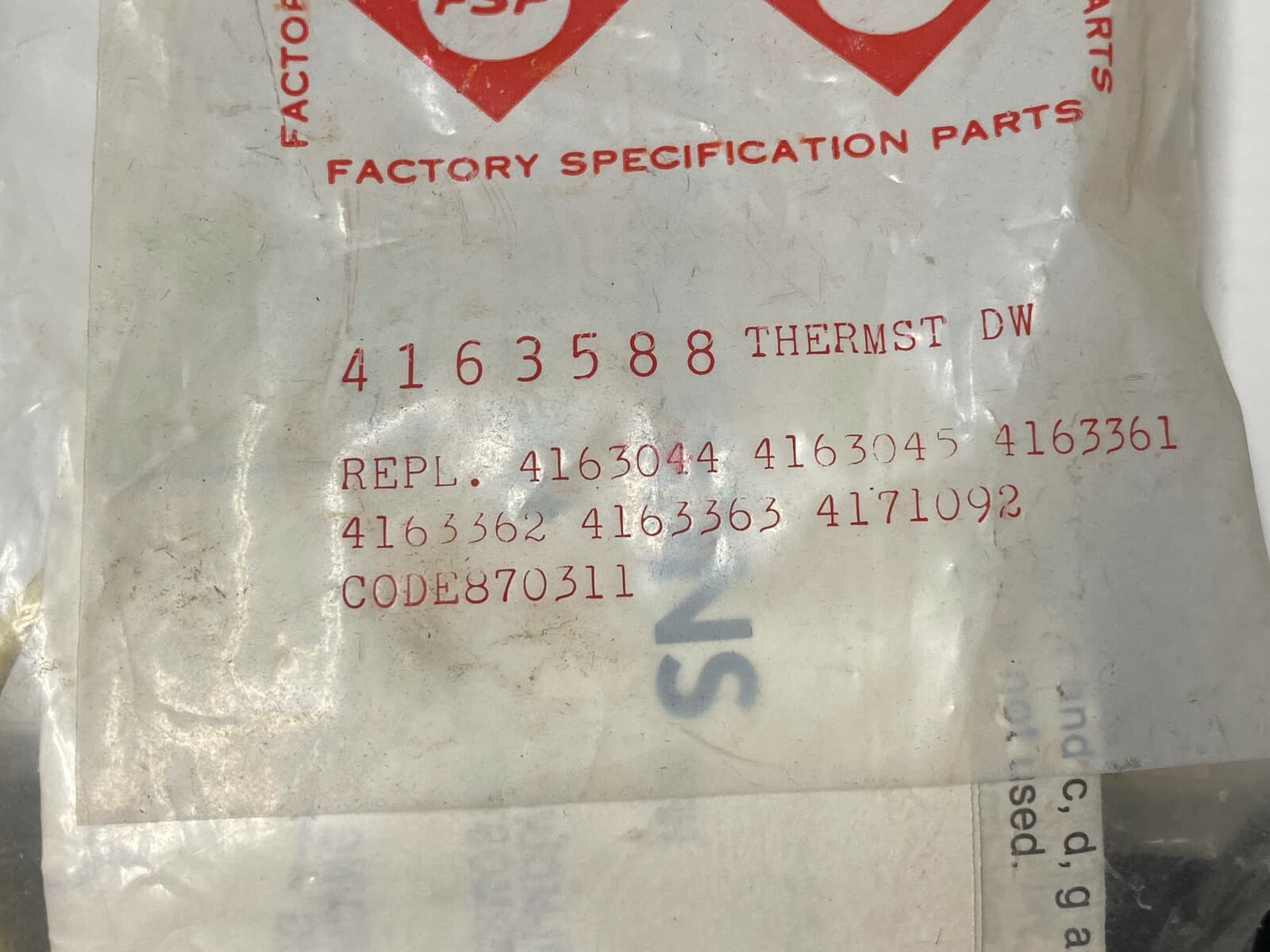 Genuine OEM Whirlpool Dishwasher Thermostat 4163588 — thumbnail 4