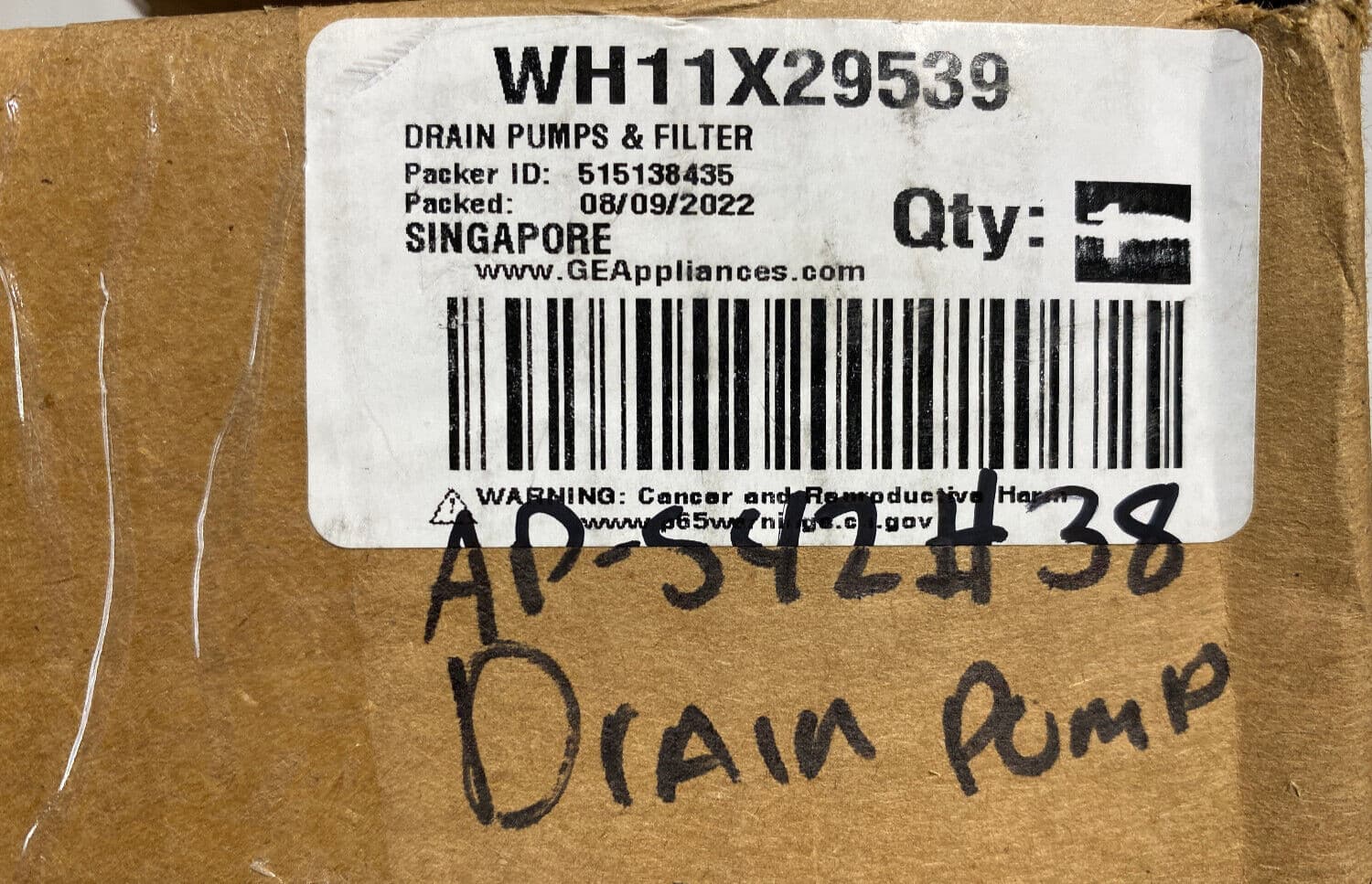 New Genuine OEM GE Washer Drain Pumps & Filter WH11X29539 — thumbnail 12