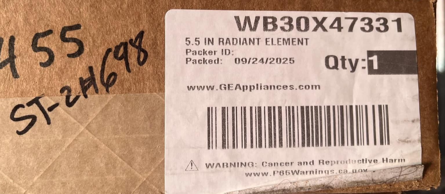 WB30X47331 OEM GE Radiant Heating Element 5.5 '' New Genuine — thumbnail 4
