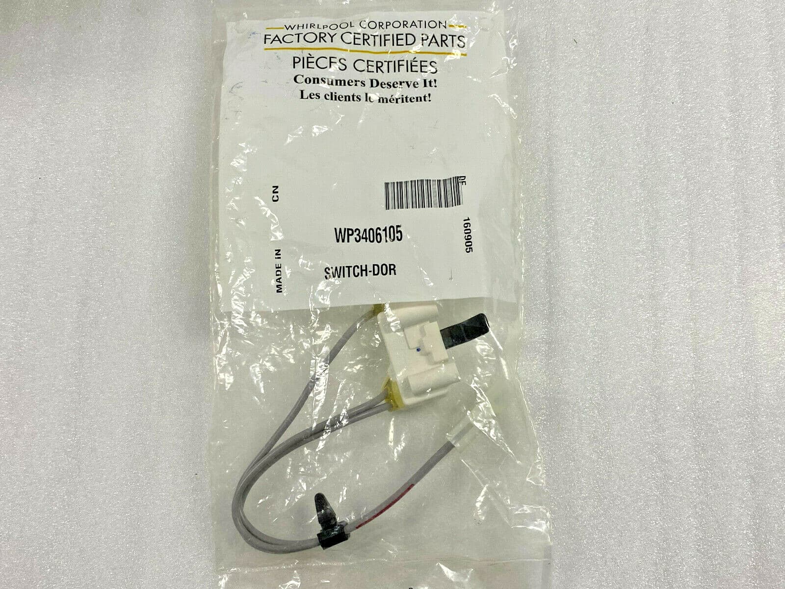 3406105 Whirlpool Dryer Door Switch Genuine OEM  NEW — thumbnail 2