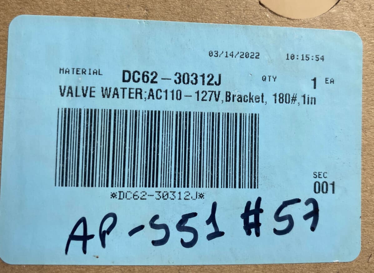 New Genuine OEM Samsung Washer Water Inlet Valve DC62-30312J — thumbnail 5