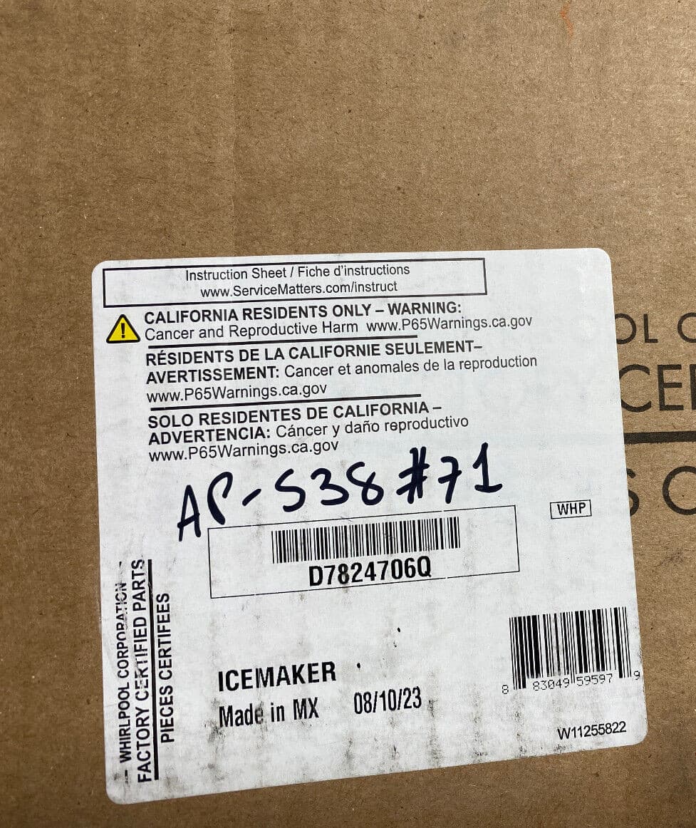 New Genuine OEM Whirlpool Refrigerator Ice Maker D7824706Q — thumbnail 5