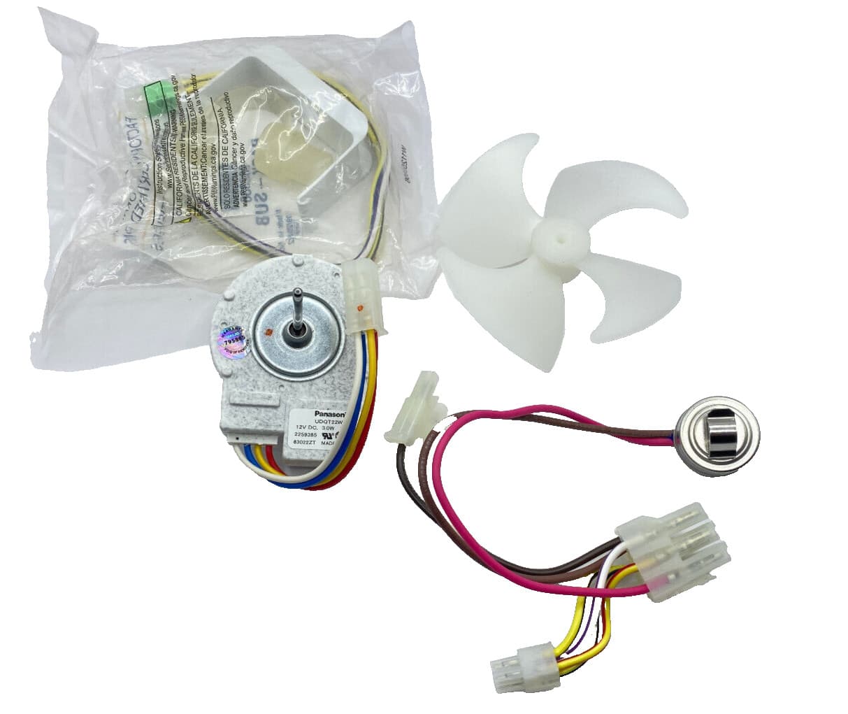 New Genuine OEM Whirlpool Refrigerator Evaporator Fan Motor Kit 8201589